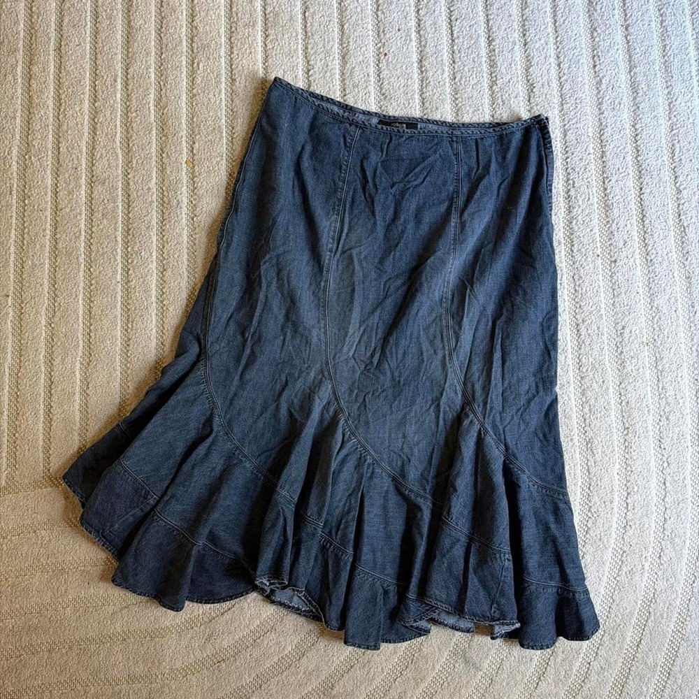 VTG Y2K Style & Co. dark wash denim midi skirt size 18W Streetwear Punk Grunge